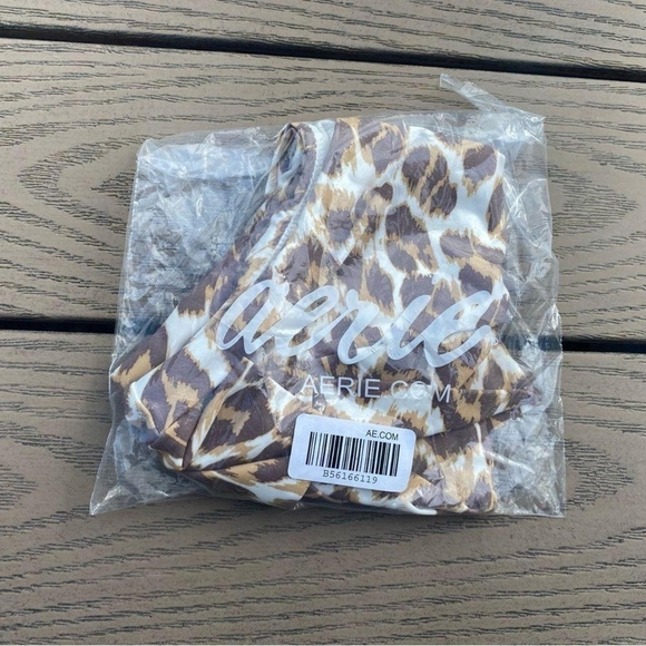 Aerie Brown and White Animal Print Bikini Bottom - Picture 3 of 6